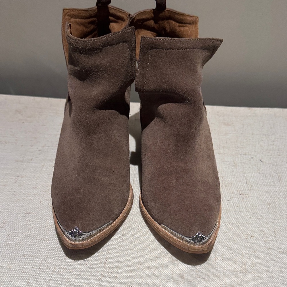 Jeffrey Campbell Brown Ankle Boots with Silver Accents